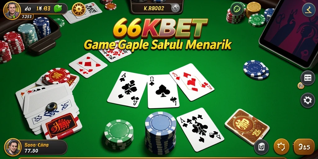 Tampilan gameplay seru di 66KBET dengan fitur Gaple yang menarik.