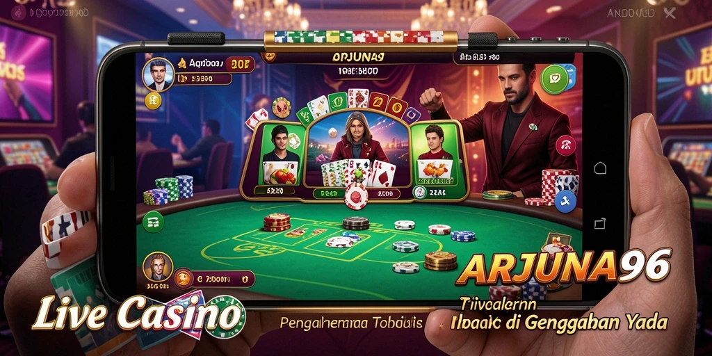 Tampilan gameplay Live Casino ARJUNA96 yang mendebarkan dan interaktif.