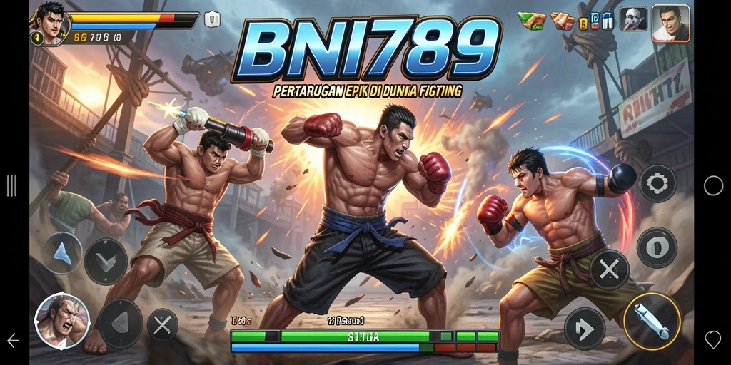 Tampilan seru gameplay Fighting pada BNI789 dengan aksi pertarungan yang intens.
