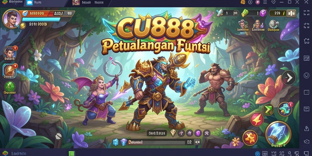 Tampilan menarik dari gameplay petualangan CU888 di dunia penuh warna.