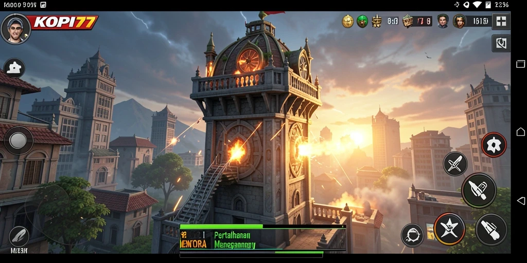 Gameplay menegangkan di KOPI77 dengan strategi menara yang beragam.