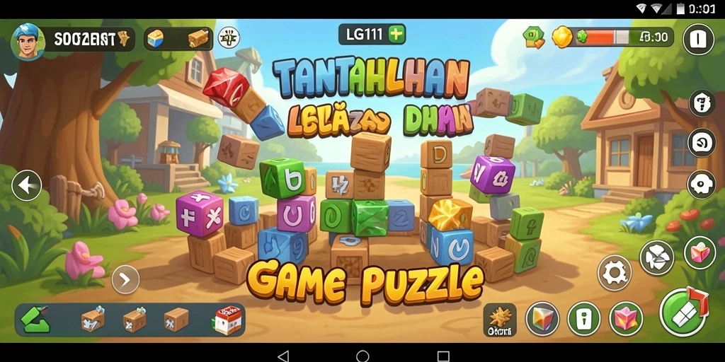 Tangkapan layar gameplay LG111 yang menunjukkan teka-teki menarik.