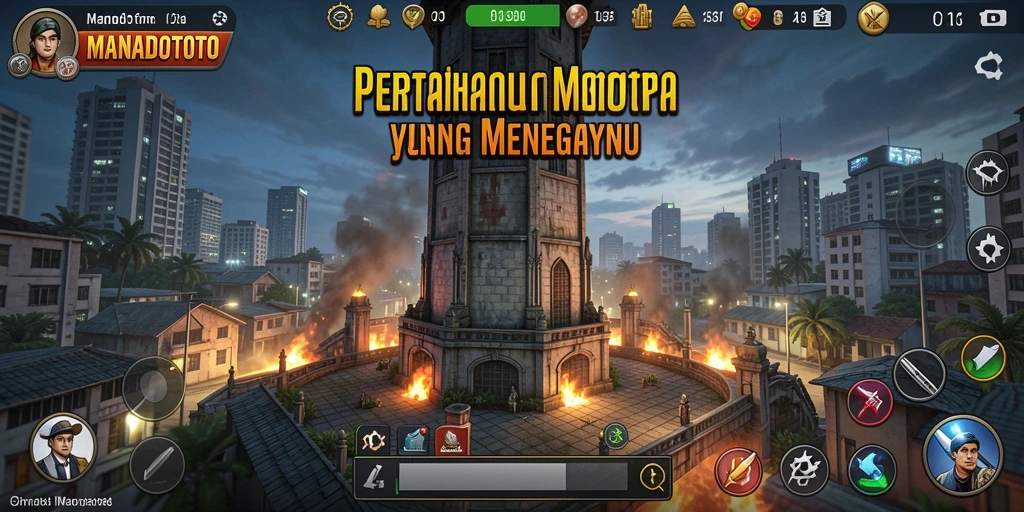 Tampilan menarik dari gameplay MANADOTOTO Tower Defense.
