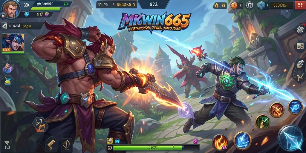 Tampilan gameplay seru dan karakter unik di MKWIN666.