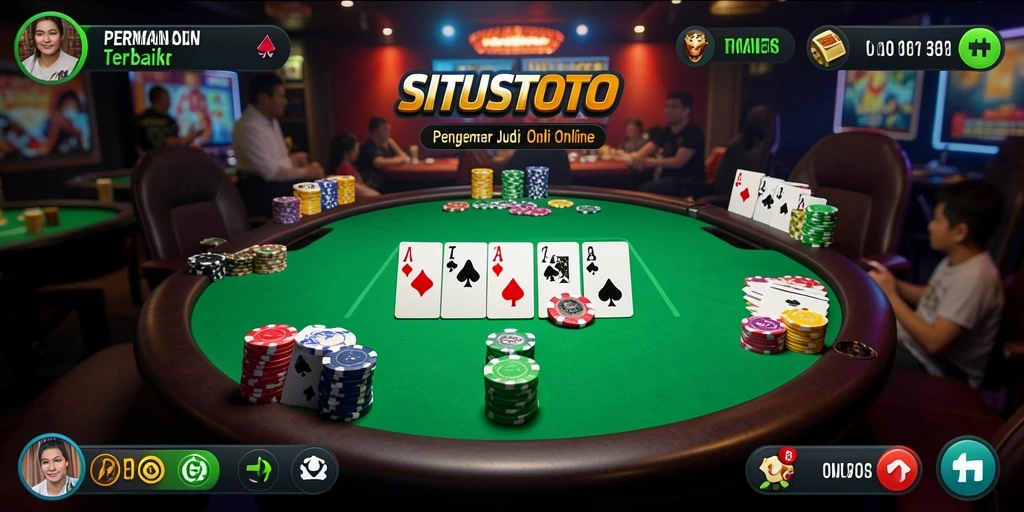 Screenshot gameplay SITUSTOTO yang menampilkan aksi poker seru.