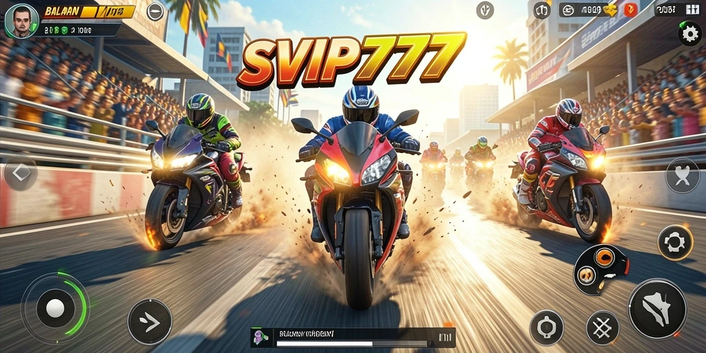 Gameplay menegangkan dalam balapan motor yang menarik.